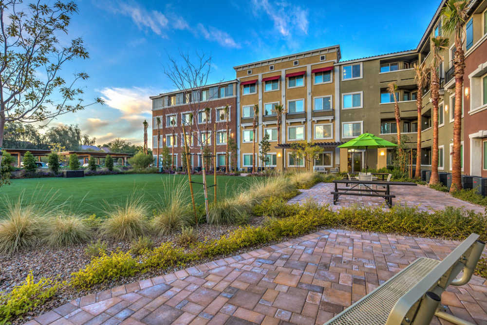 Lawn area of the building at Harmony in Las Vegas, Nevada