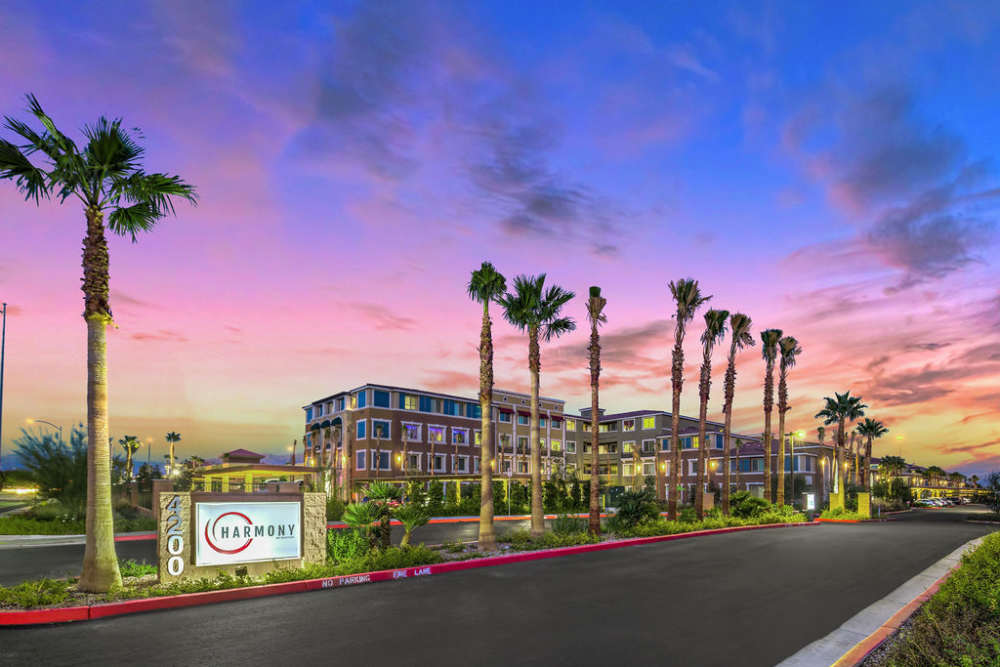 Exterior view of the building at Harmony in Las Vegas, Nevada