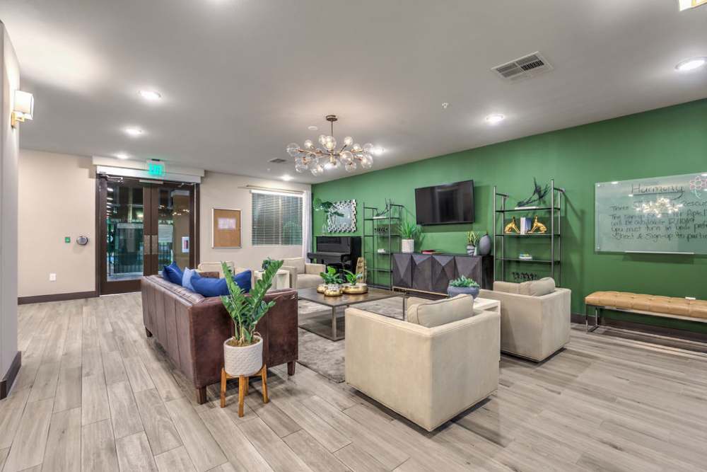 Clubhouse with beautiful hanging lights at Harmony in Las Vegas, Nevada