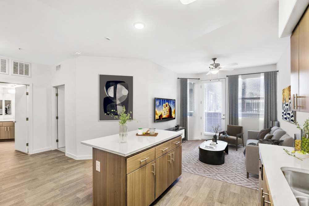 Kitchen with hardwood flooring at Harmony in Las Vegas, Nevada 