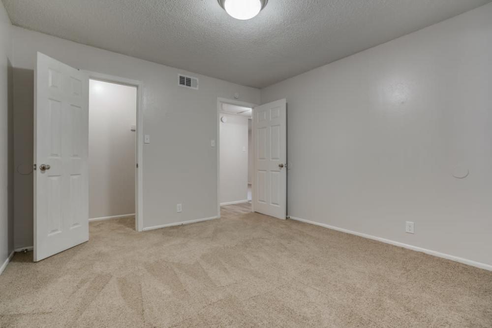Spacious bedroom with ceiling lights at Dakota San Antonio in San Antonio Texas