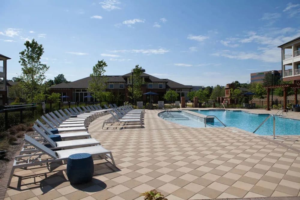 Pool with loungers at Velo Verdae, Greenville, South Carolina