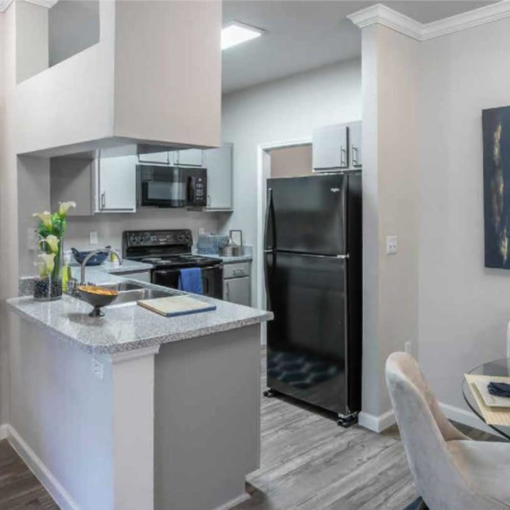 Modern kitchen at Legacy at Cypress in Cypress, Texas