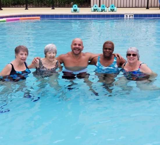 Pool fun at Merrill Gardens at Solivita Marketplace in Kissimmee, Florida.