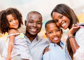 Happy family at home at Occidental in Oxnard, California