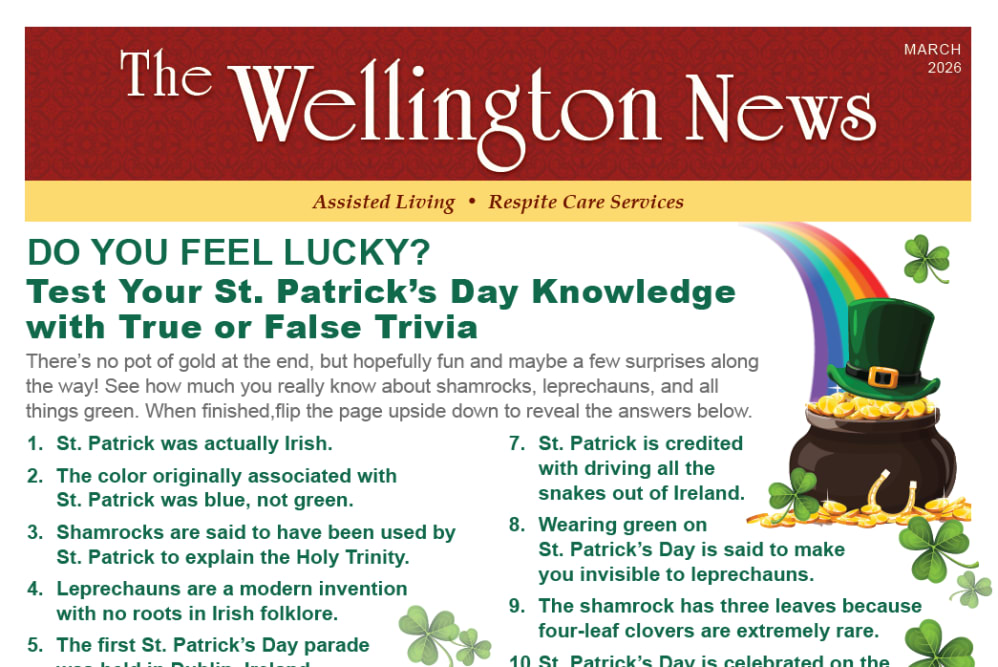 March 2026 Newsletter at Wellington Place at Biron in Wisconsin Rapids, Wisconsin