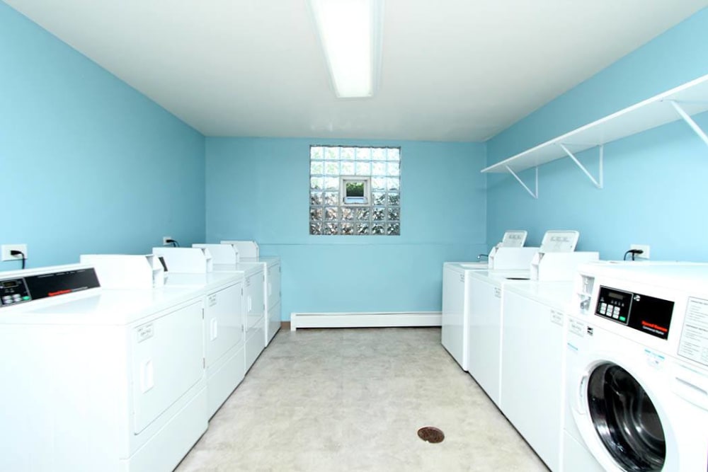 Laundry center at West Line Apartments in Hanover Park, Illinois