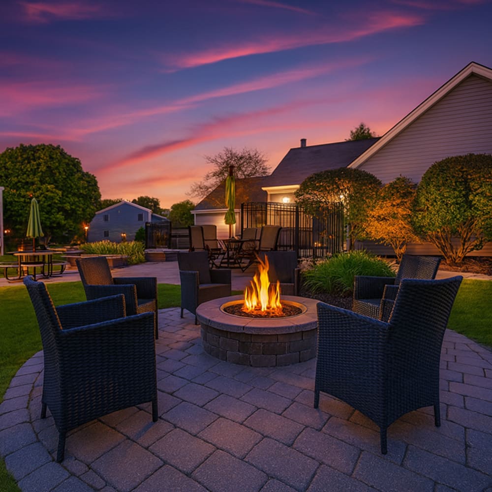 Firepit at Central Park Place in Grand Rapids, Michigan