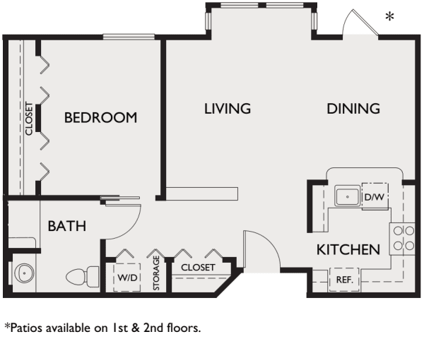 Independent Living one bedroom suite II at Crystal Terrace of Klamath Falls in Klamath Falls, Oregon