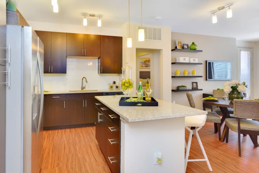 Kitchen island at The Parc at Greenwood Village in Greenwood Village, Colorado