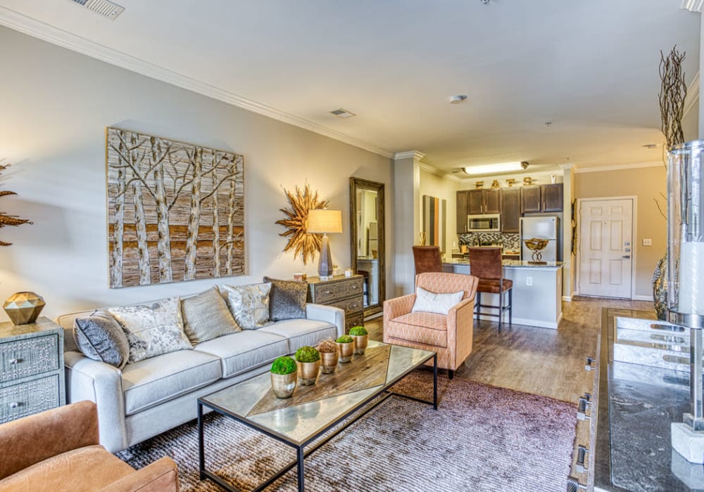 Living room off of the kitchen at Arrington Ridge in Round Rock, Texas