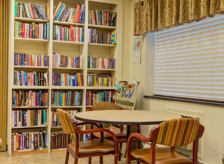 Library at Congregational Retirement Homes in Melrose, Massachusetts