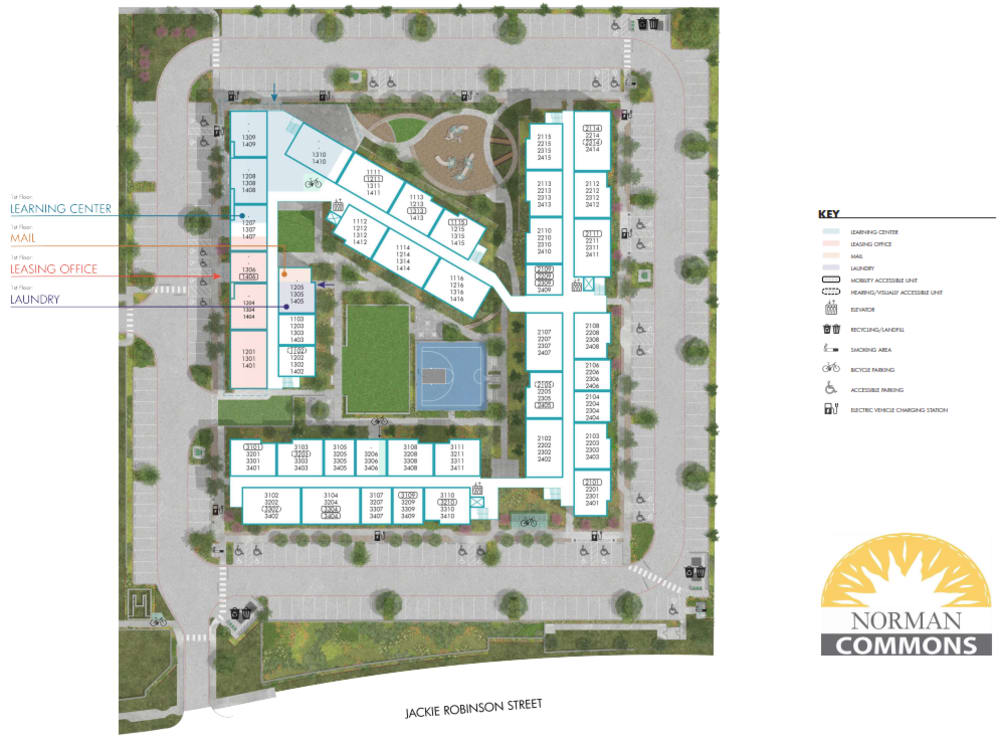 Site map at Norman Commons in Austin, Texas