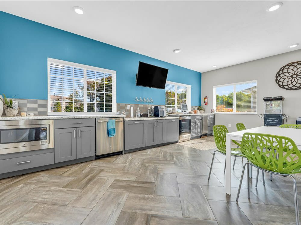 A spacious well furnished kitchen at Timber View Apartments in Grand Haven, Michigan