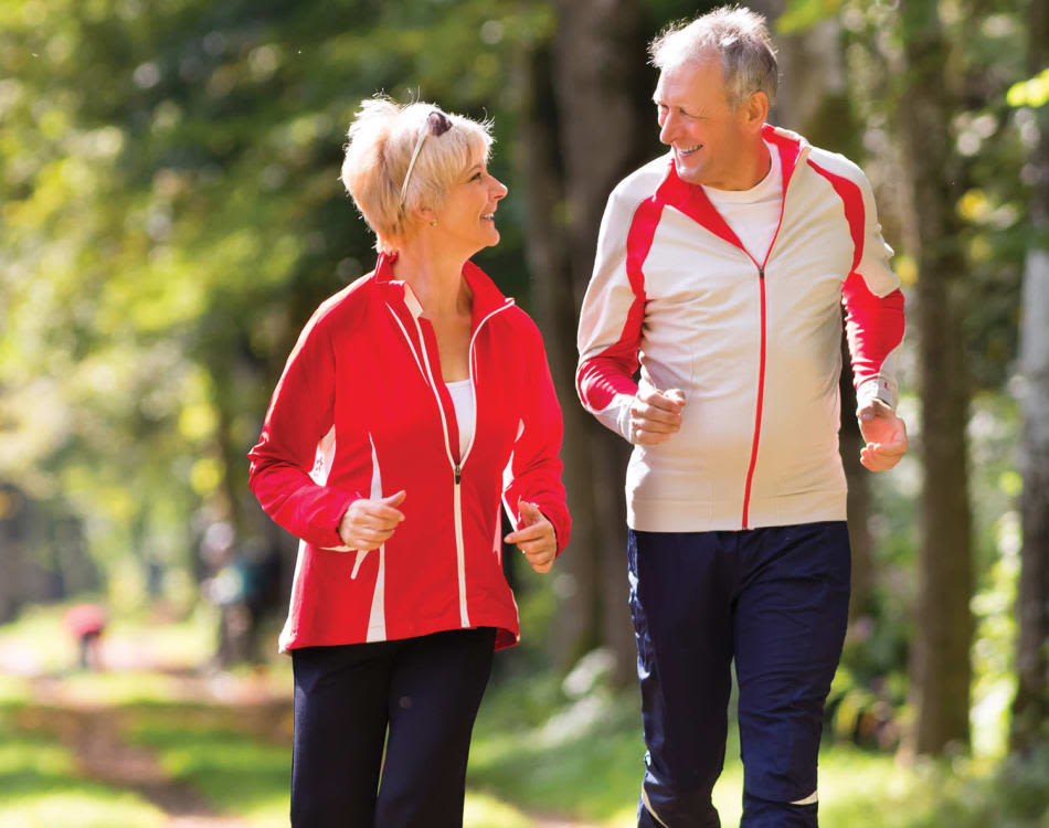 Seniors jogging at The Bellettini in Bellevue, Washington