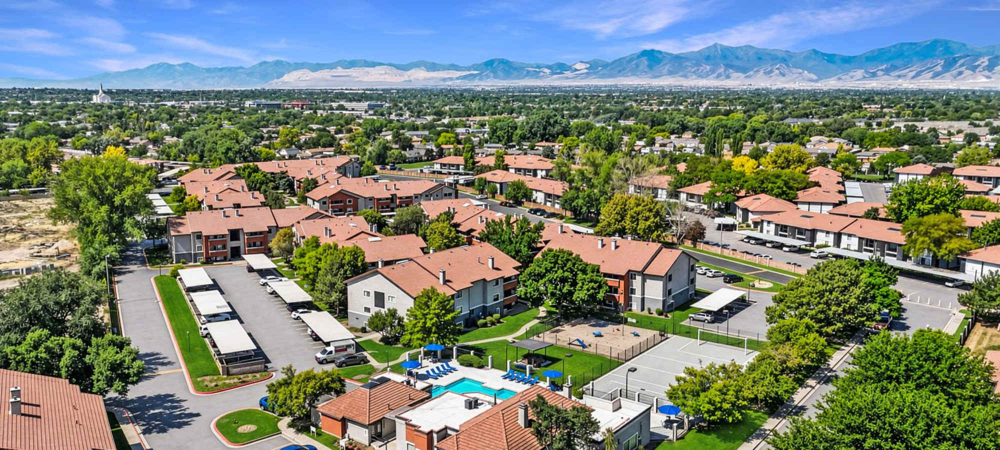 Aerial View at Neighborhood in Shadowbrook Apartments in West Valley City, Utah