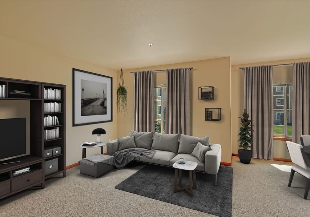 Model living room at Deer Haven in Wenatchee, Washington