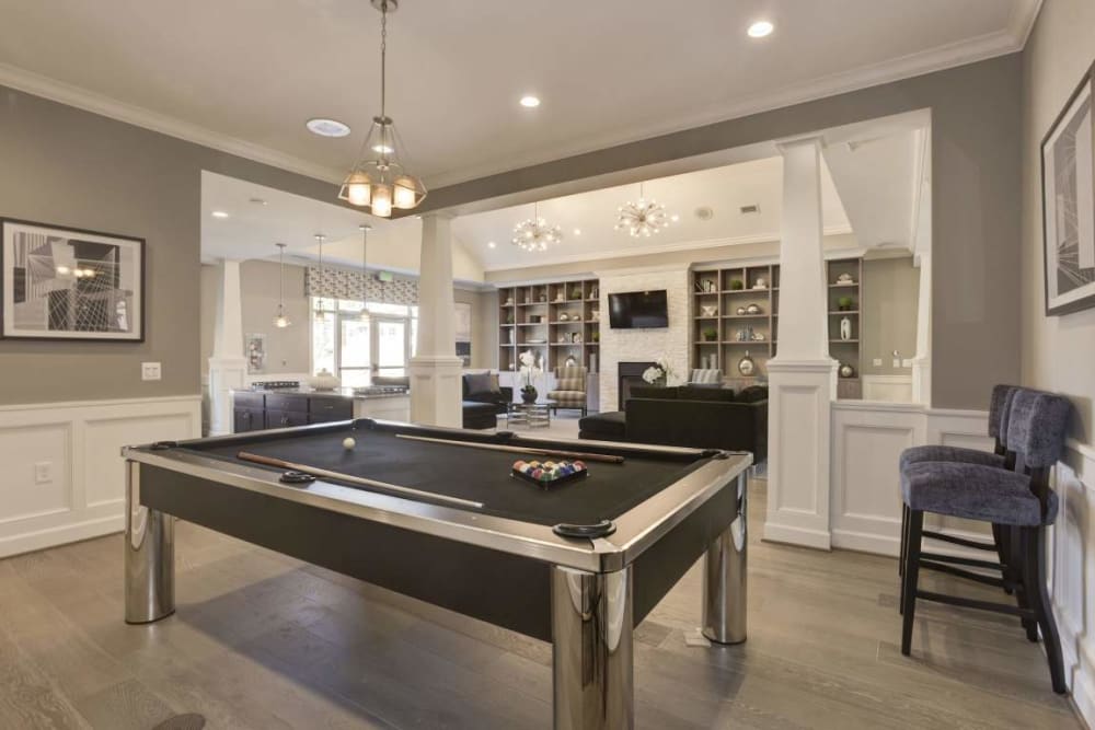 Billiards room at Avanti Luxury Apartments in Bel Air, Maryland