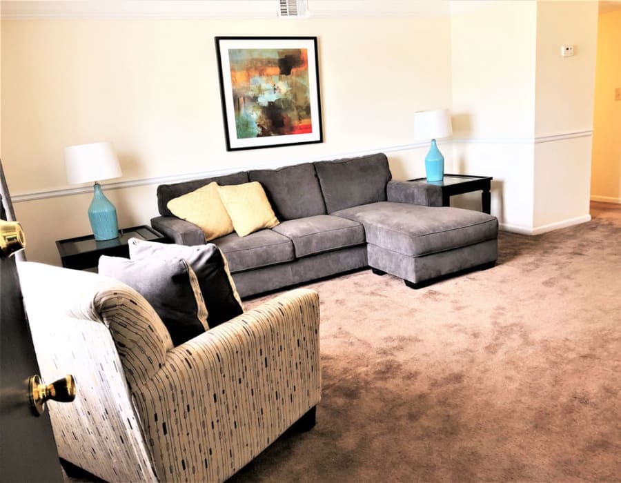 Upscale lobby area at Legacy Riverdale in Riverdale, Georgia