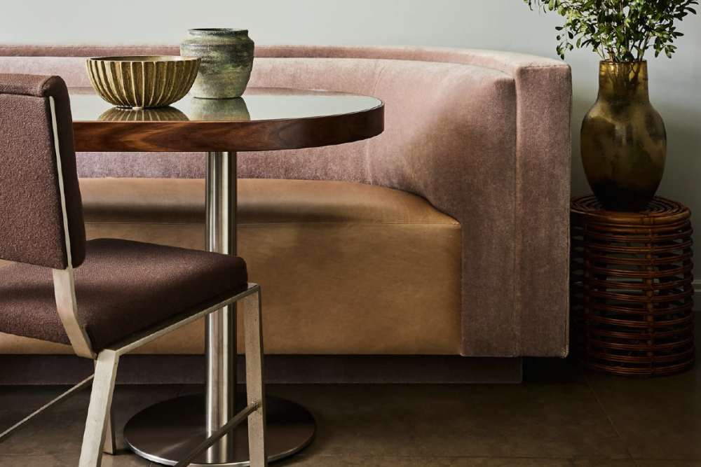 Beautiful couch with coffee table at St. Albans Lofts in Raleigh, North Carolina