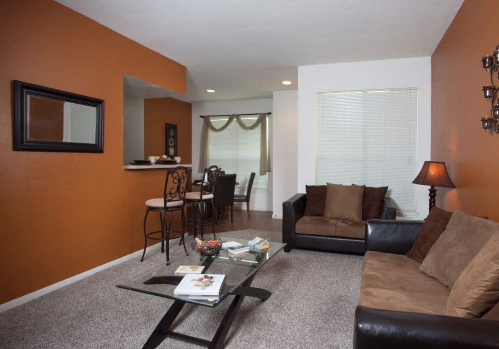 Living room at Las Palmas Apartments in Brownsville, Texas