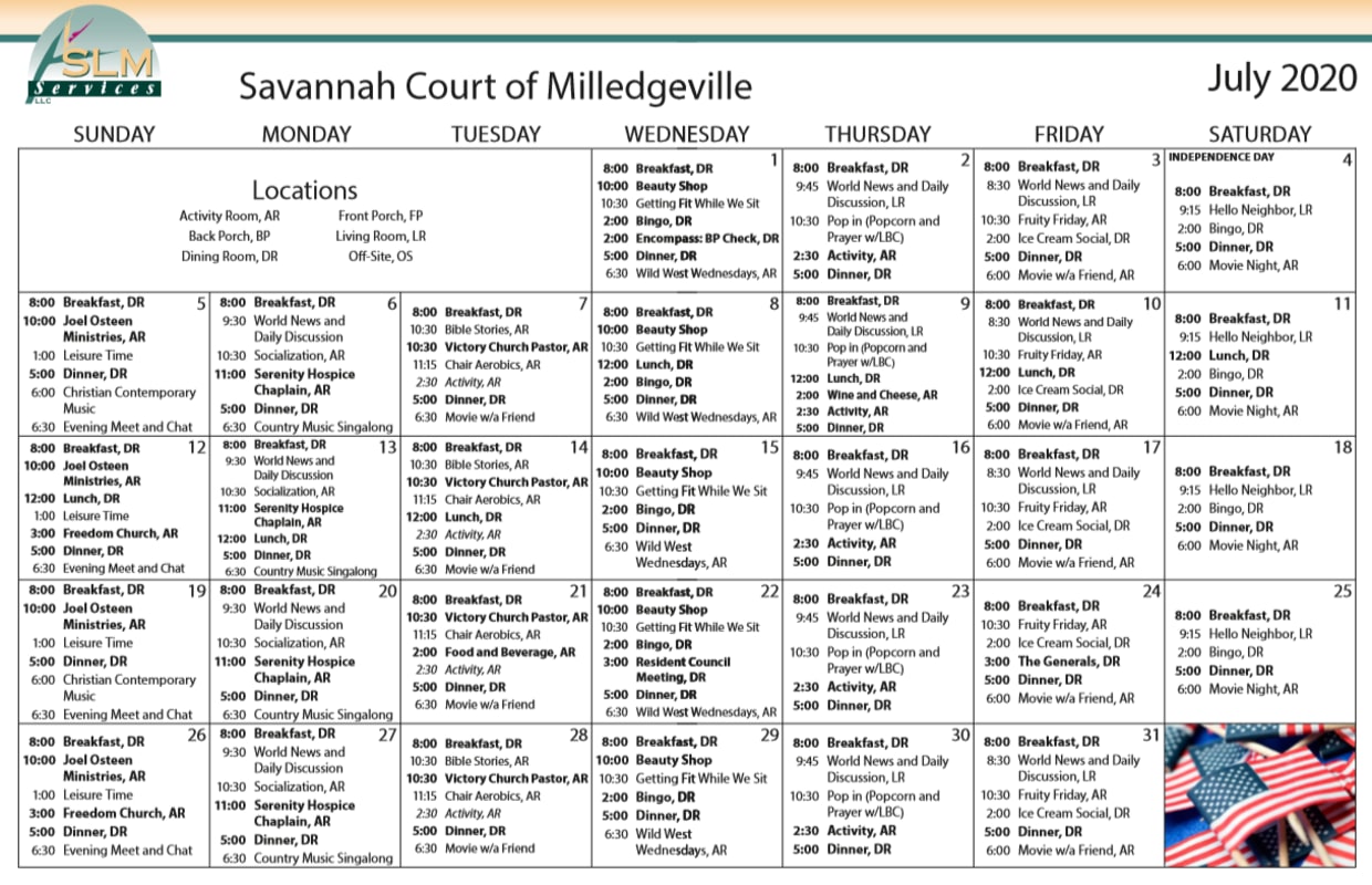 Activities & Events at Savannah Court of Milledgeville