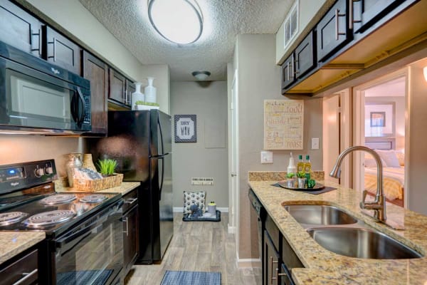Well equipped kitchen at Preserve at Wells Branch in Austin, Texas
