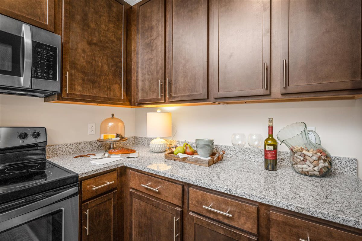 A kitchen counter at Bowman Station in Macon, Georgia