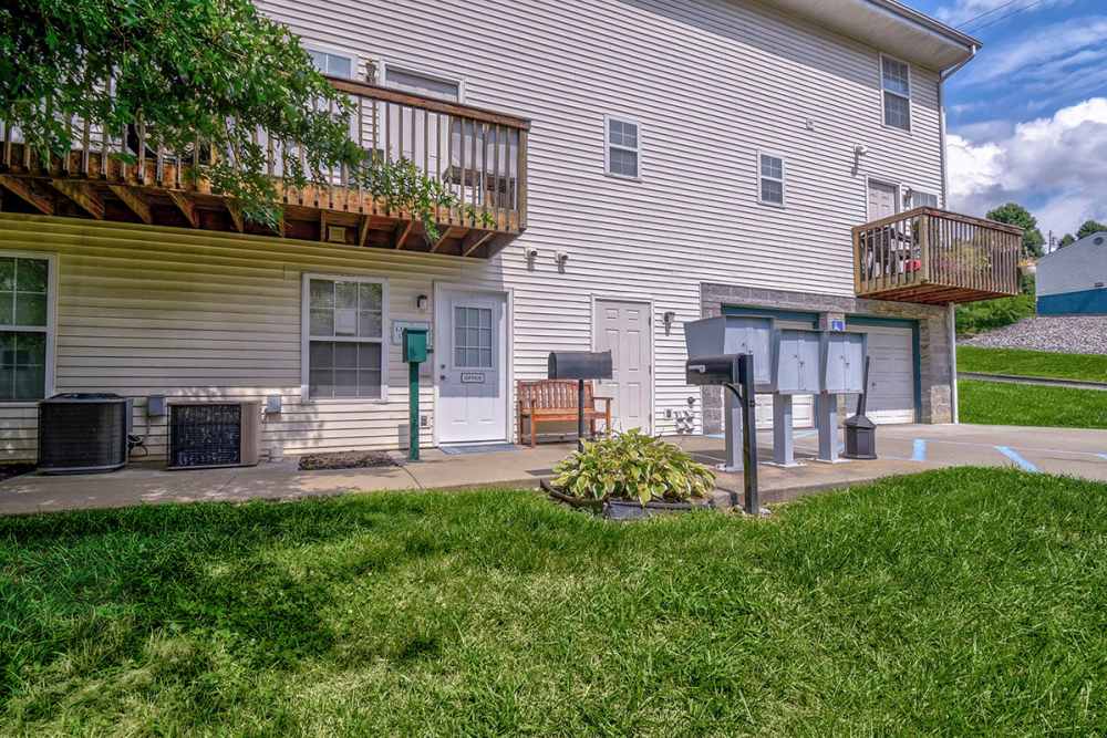 Apartment building and balcony at Greene Glen in Morgantown. WV