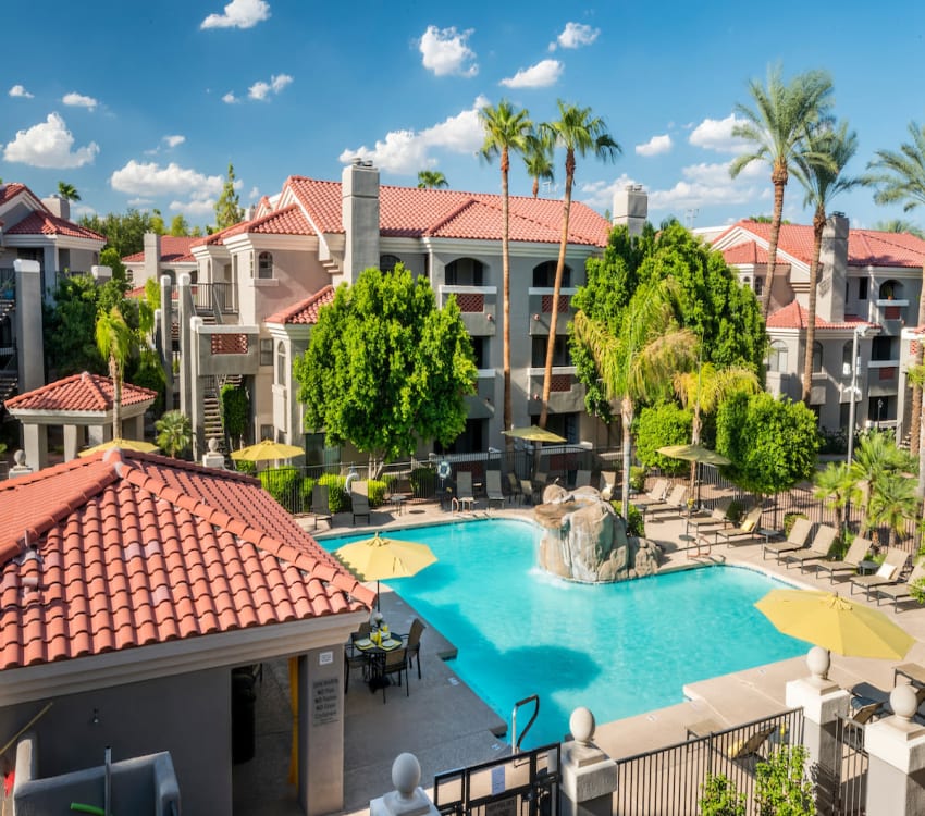 Aerial view of the pool at San Marin at the Civic Center