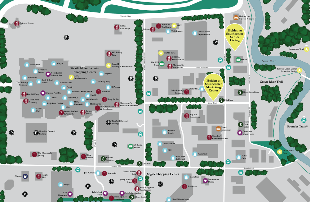 The neighborhood map of Holden Southcenter in Tukwila, Washington