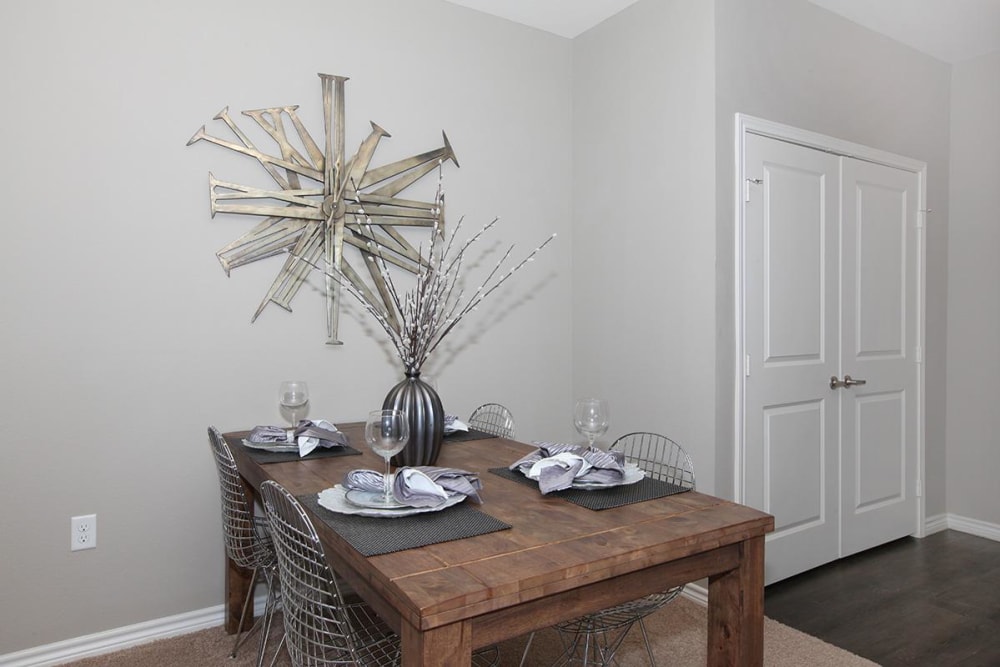 Spacious dining room area at Outlook Ridge in Pueblo, Colorado