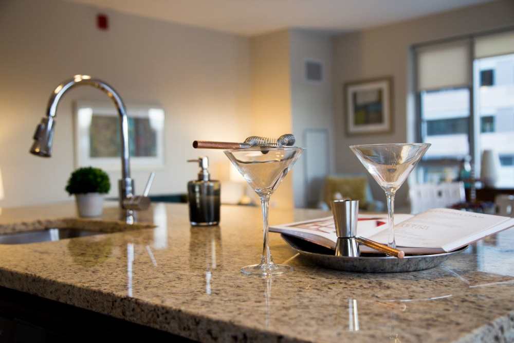 Stainless-steel appliances at Harbor Place Residences in Haverhill, Massachusetts