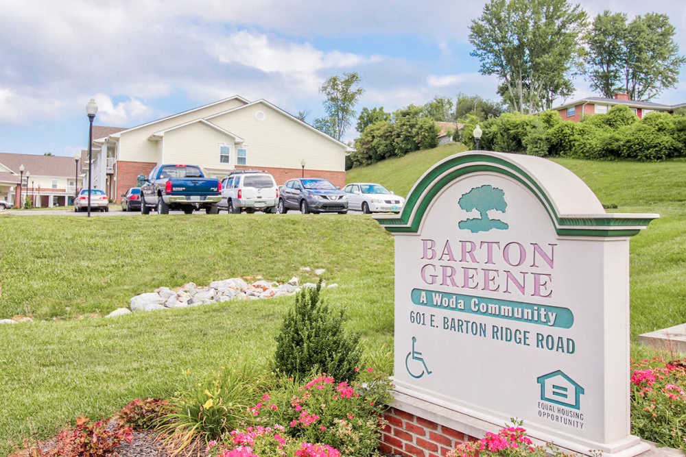 Entrance board at Barton Greene in Greeneville. TN