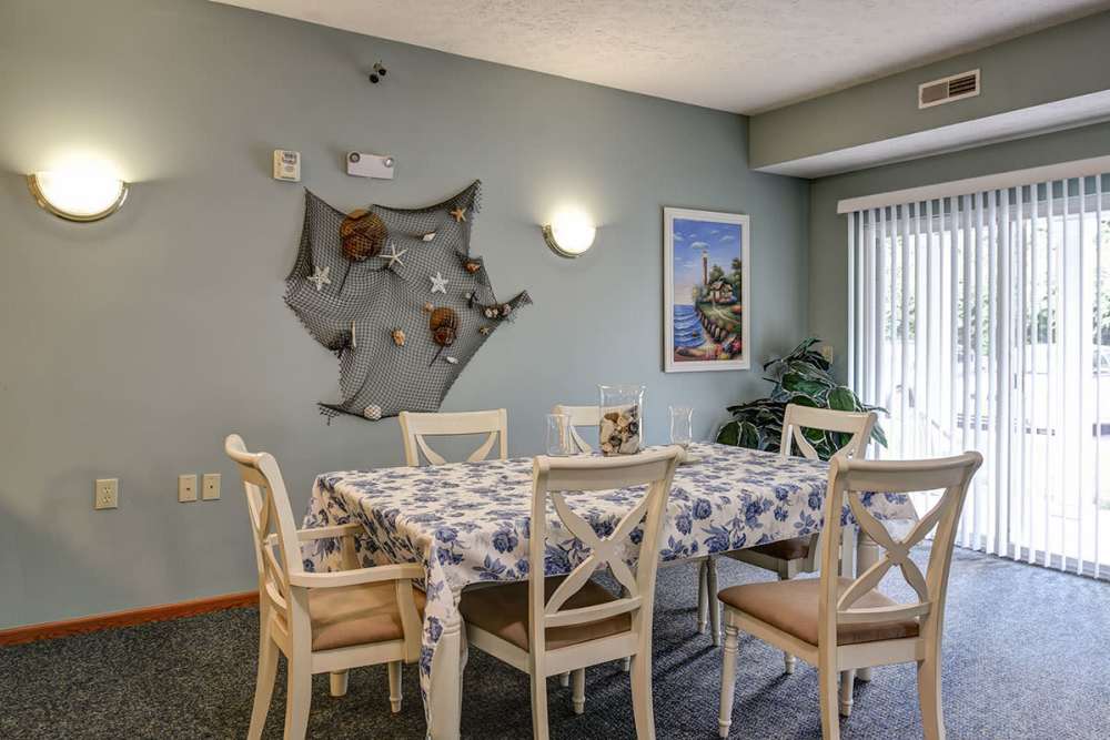 Dining table in the community clubhouse at Providence Greene II in Wheeling, West Virginia