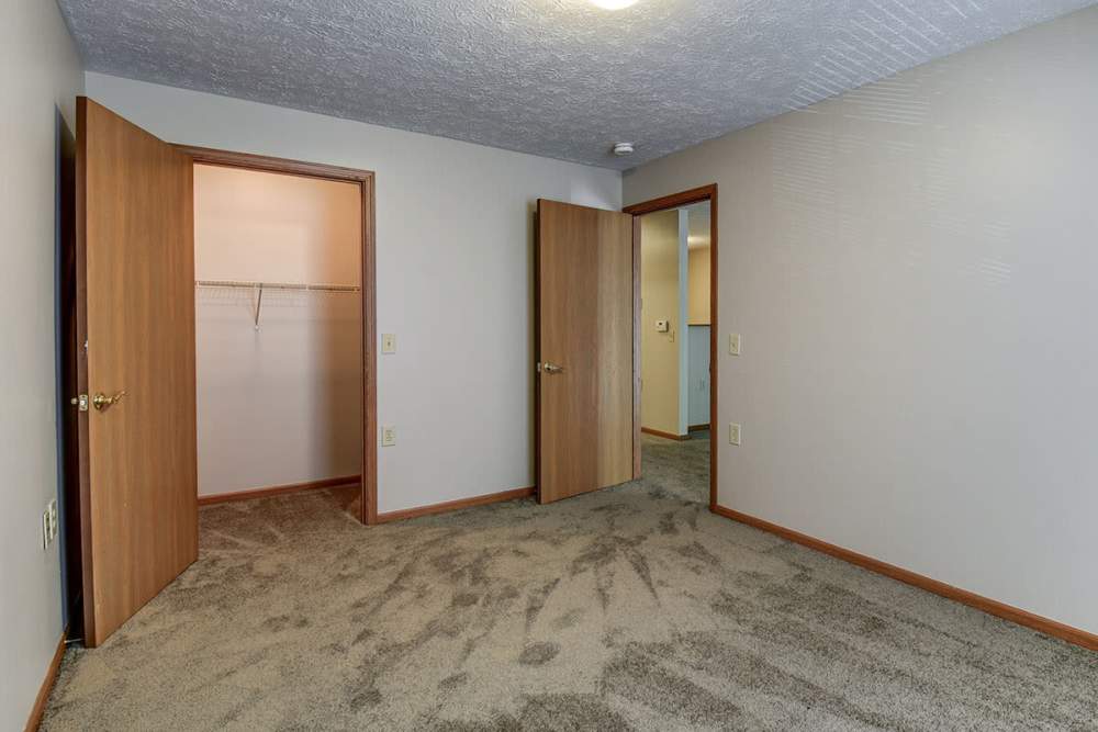 Walk-in closet in the bedroom at Providence Greene II in Wheeling, West Virginia