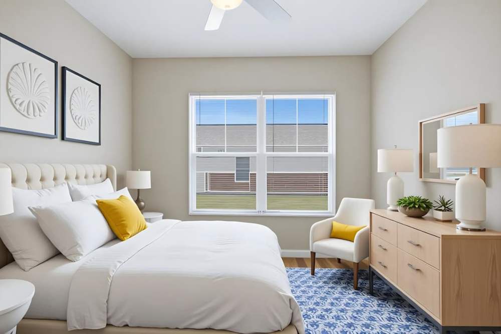 Cozy bedroom at Prior Farms in Madison. GA