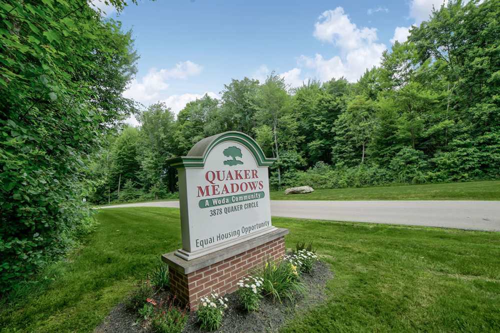 Signage of Quaker Meadows in Hermitage, Pennsylvania