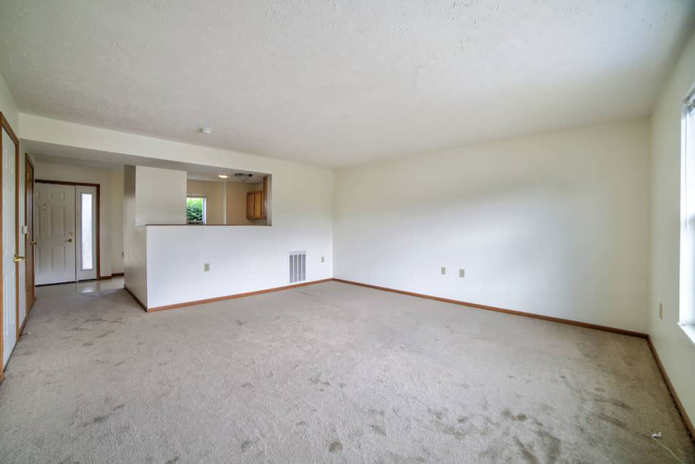 Open kitchen with access to living area at Connolly Park in Beaver Falls. PA