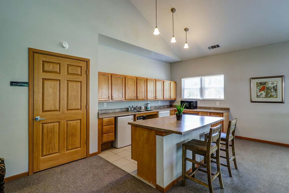 Clubhouse kitchen at Harmony Greene in Pooler, Georgia