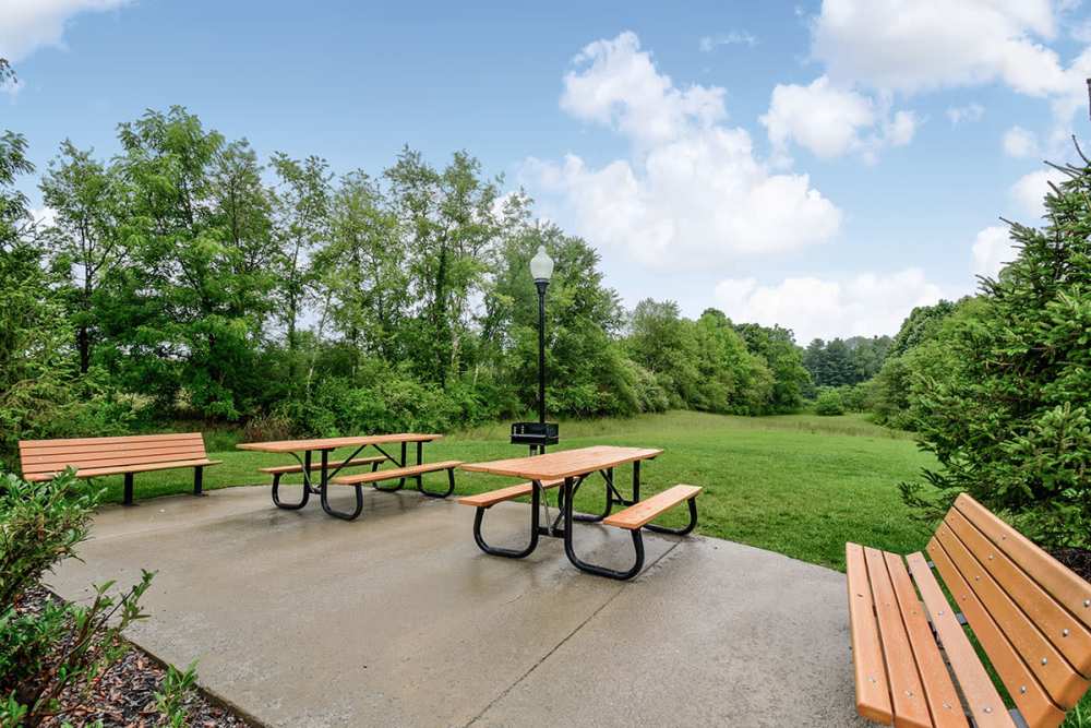 Outdoor common space at Pringle House Senior Living in Buckhannon, West Virginia