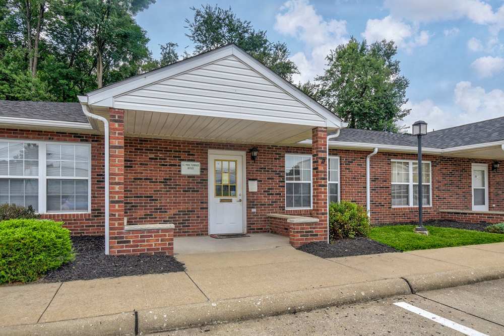 Entrance of leasing office at St. Paul Terrace in Parkersburg, West Virginia