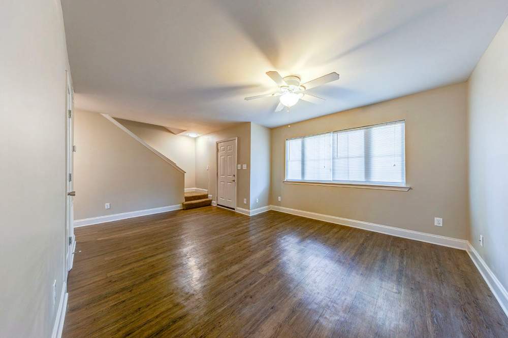 Well-lit townhome living area at Stanton Oaks in Atlanta, Georgia
