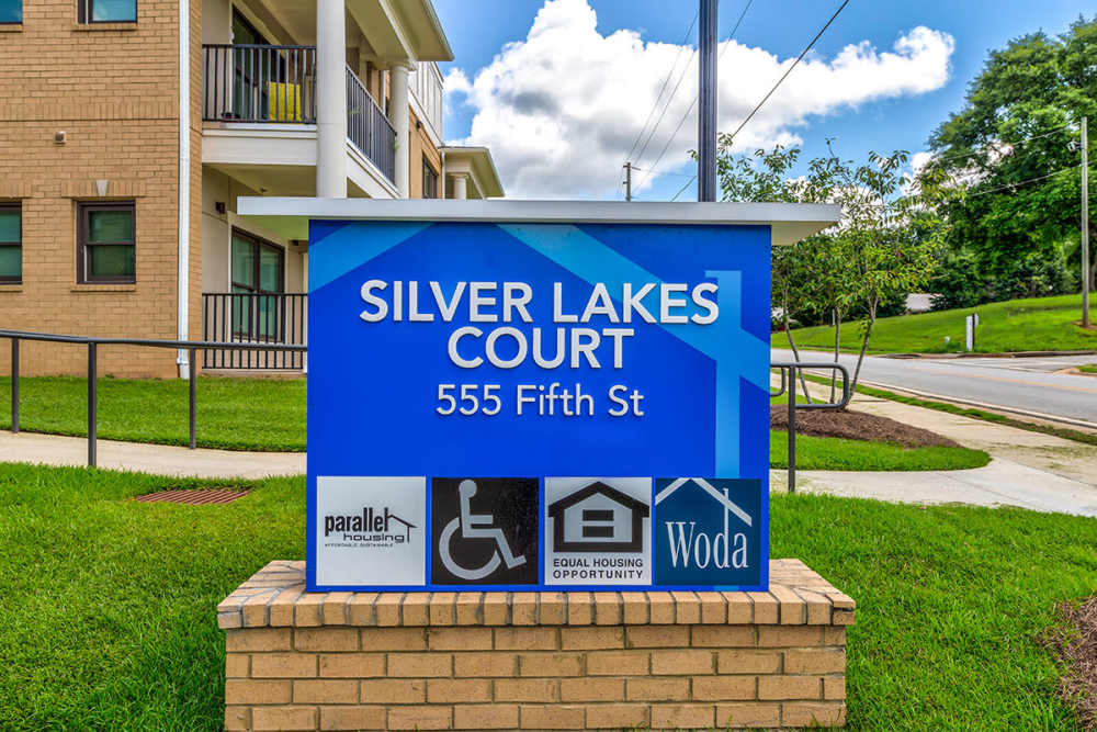 Property sign board at Silver Lakes in Madison, Georgia