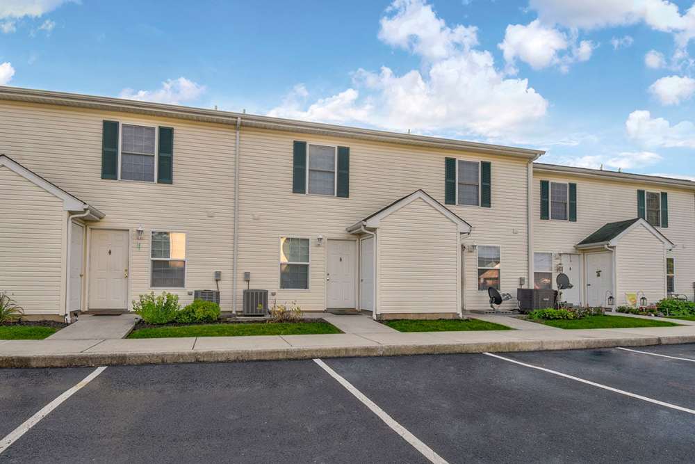 Exterior of garden style townhomes at Yellowbud Place in Moorefield, West Virginia