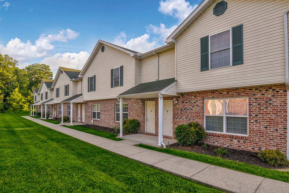 Exterior of townhomes at Yellowbud Place in Moorefield, West Virginia