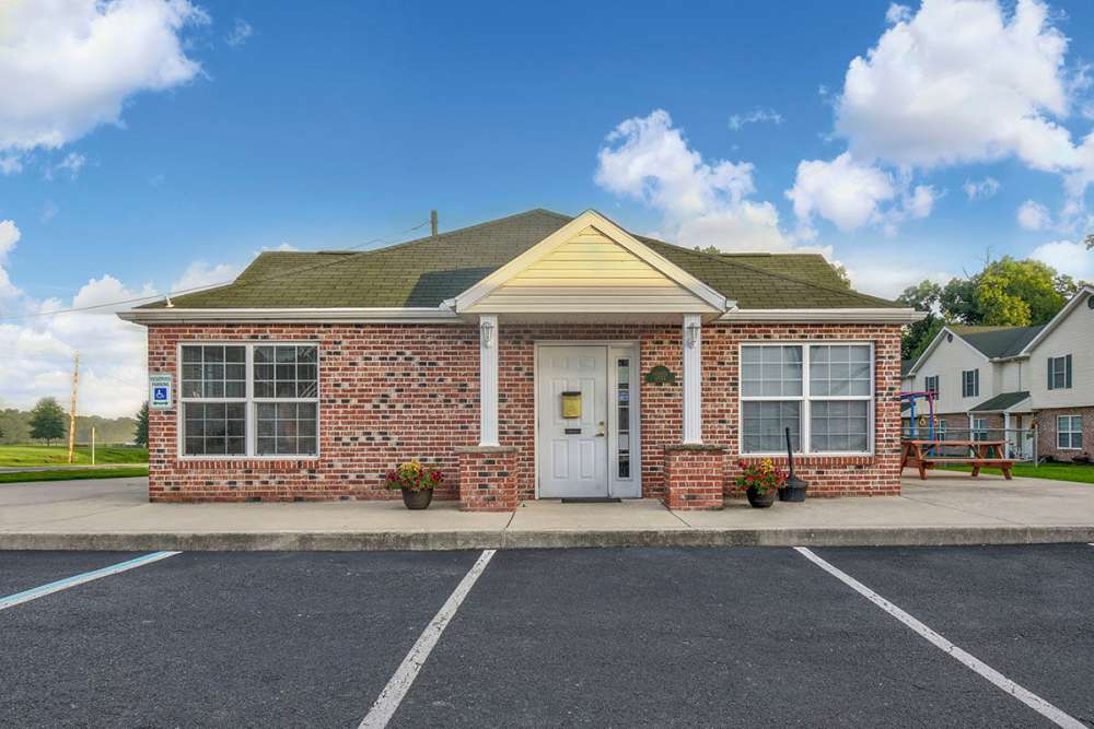Exterior of leasing center at Yellowbud Place in Moorefield, West Virginia