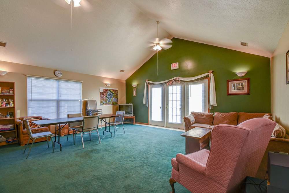 Community room at Yellowbud Place in Moorefield, West Virginia