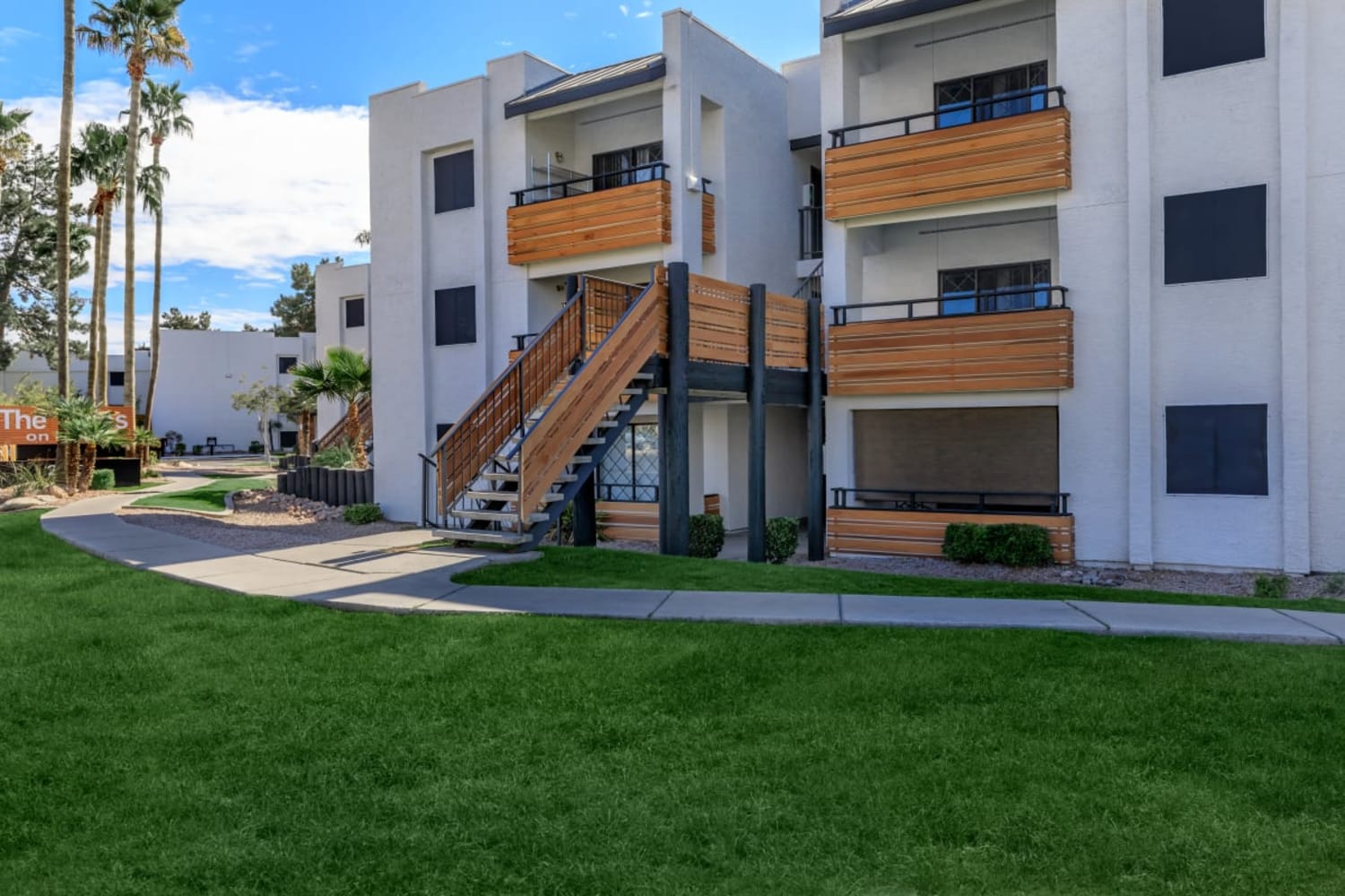 Apartments with balconies and patios at Station 21 Apartments in Mesa, Arizona