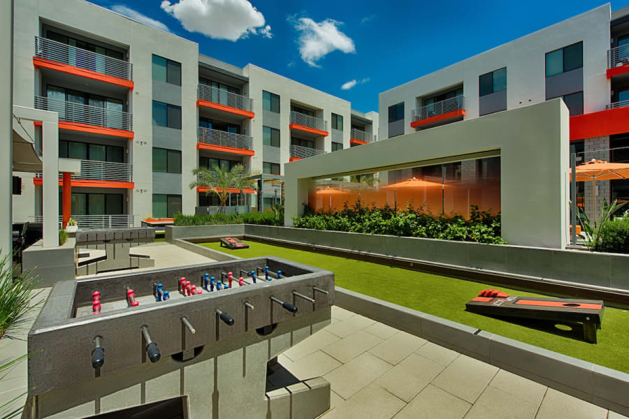 Outdoor Foosball table at The TOMSCOT in Scottsdale, Arizona